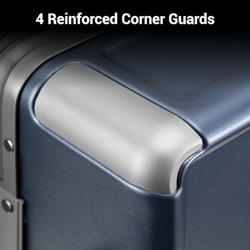 LEVEL8 Zipperless Carry On Luggage with Mens Work Crew Socks