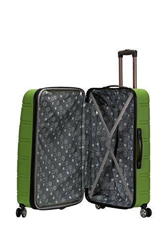 Rockland Melbourne Hardside Expandable Spinner Wheel Luggage, Checked Large 28", Green