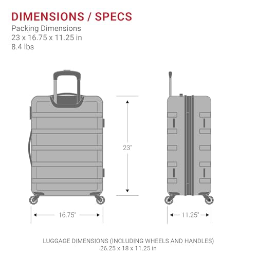 SwissGear 7366 Signature Hardside Expandable Luggage with Spinner Wheels, TSA Lock, Black, Checked-Medium 23-Inch