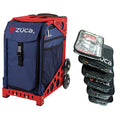 ZUCA Midnight Navy Sport Insert Bag with Red Frame, and Special Set of 5 Packing Pouches + Toiletry Bag Bundle