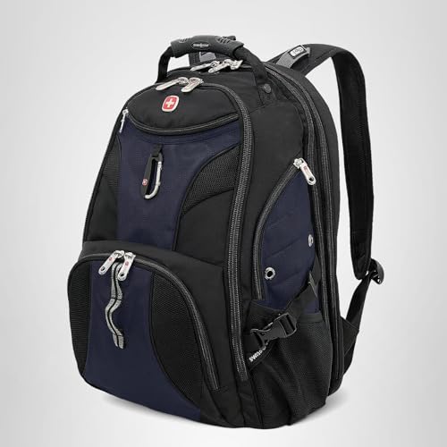 SWISSGEAR 1900 ScanSmart Laptop Backpack, Fits Most 17-Inch Laptops, TSA-Friendly Lay-Flat Design, RFID Protection, and Tablet Pocket, Black, 31L, 18.5-Inch
