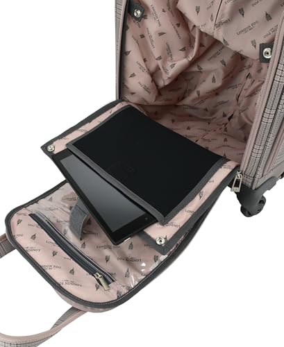 London Fog Brentwood IV 15" 4-Wheel Under the Seat Bag, Rose Charcoal