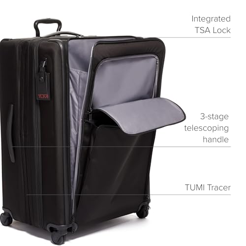 TUMI - Alpha X-Large Dual Access Expandable 4-Wheeled Checked Luggage - Zipper Expansion - Durable Ballistic Nylon - Extra Large Capacity Suitcase with TSA Lock - Dark Black