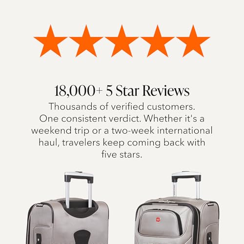 SwissGear Sion Softside Expandable Roller Luggage, Pewter, 3-Piece Set (21/25/29)