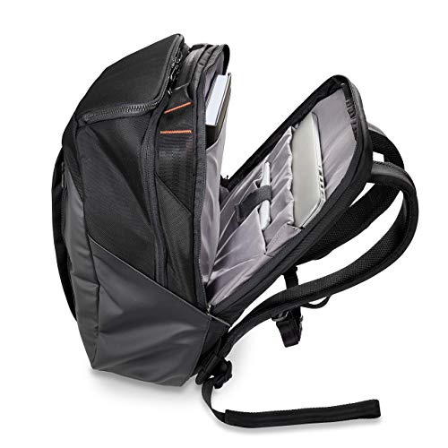 Briggs & Riley Cargo Backpack - Carry On Travel Backpack for Women & Men, Personal Item Bag, Self-Repairing Zippers, Padded Straps, Fits up to 15" Laptop - ZDX Collection, Black