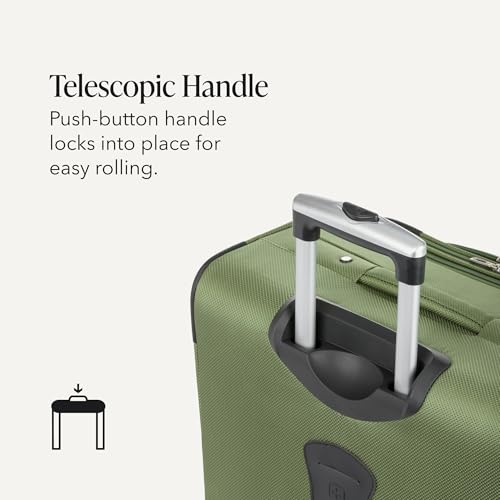 SWISSGEAR Sion Softside Expandable Spinner Luggage Durable Lightweight Travel Suitcase, Evergreen, Checked-Large