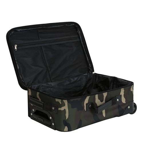 Rockland Fashion Softside Upright Luggage Set,Expandable, Wheel, Telescopic Handle, Camouflage, 2-Piece (14/19)