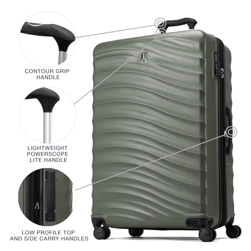 Travelpro Maxlite Air V2 Hardside Expandable Checked Luggage, 8 Spinner Wheels, Lightweight Hard Shell Suitcase, TSA lock, Slate Green, Checked Large 28-Inch