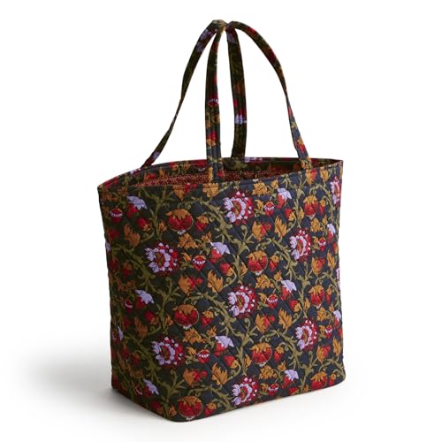Vera Bradley Women's Premium Cotton Marston Grand Tote, Midnight Garden Vines, One Size