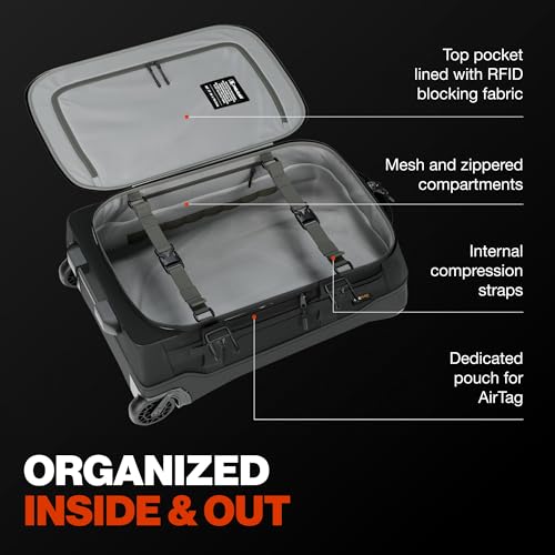 Pelican Aegis Luggage - Carry On Duffel Bag with Wheels - 22 Inch Carry On Bag - Airline Approved (Black)