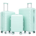 3 Luggage Sets, ABS Hardshell Durable Lightweight Spinner Wheels with Combination Lock