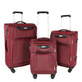 WireHot 3-Piece Softside Expandable Luggage Set with Front Open Pocket, Lightweight and Durable Oxford Fabric Suitcase Set with TSA Lock (Burgundy Wine Red, 20in/24in/28in)