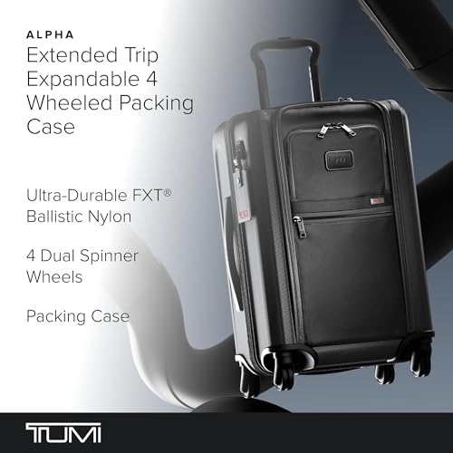 TUMI - Alpha X-Large Dual Access Expandable 4-Wheeled Checked Luggage - Zipper Expansion - Durable Ballistic Nylon - Extra Large Capacity Suitcase with TSA Lock - Dark Black