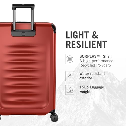 Victorinox Spectra 3.0 Expandable Large Case - Modern Hardside Luggage - Rolling Suitcase with Spinner Wheels - Holds Travel Accessories - 103 Liters, Red