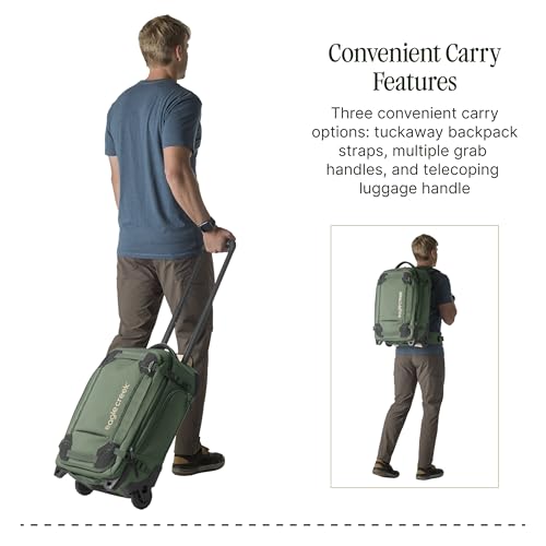 Eagle Creek Gear Warrior XE 2-Wheel Convertible Carry-On Luggage for Travel Essentials - Heavy Duty Wheels - Lockable Zippers - Interior Laptop Sleeve - Black - 21.75”