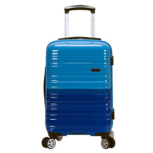 Rockland Melbourne Hardside Expandable Spinner Wheel Luggage, Carry-On 20", Two Tone Blue