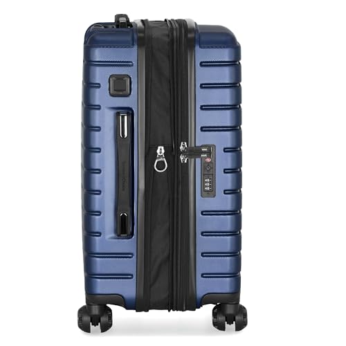 Traveler's Choice Archer Polycarbonate Hardside Spinner Luggage Set, Blue, Carry-On 21-Inch, Tie Down Straps