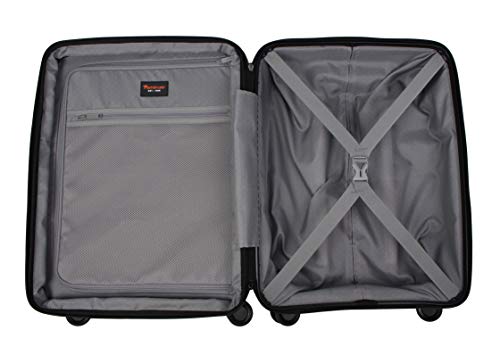 Pathfinder Nova 20 Inch Carry On Luggage Collection - Expandable Scratch Resistant (ABS + PC) Hardside Suitcase - Designer Lightweight Bag with 8-Rolling Spinner Wheels (Silver)