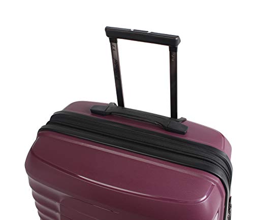 Pathfinder Nova 20 Inch Carry On Luggage Collection - Expandable Scratch Resistant (ABS + PC) Hardside Suitcase - Designer Lightweight Bag with 8-Rolling Spinner Wheels (Plum)