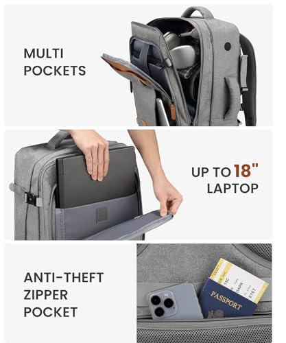 LUGGEX Carry On Backpack and 6 Set Compression Packing Cubes for Luggage Bundle – Travel Essentials