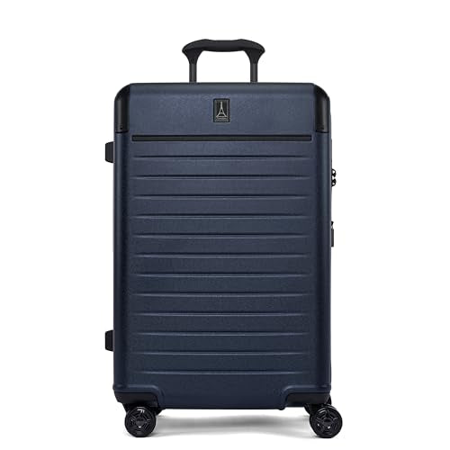 Travelpro Platinum Elite Hardside Expandable Spinner Wheel Luggage TSA Lock Hard Shell Polycarbonate Suitcase, Aviator Navy, Checked-Medium 25-Inch