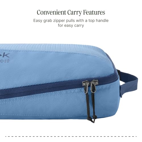 Eagle Creek Pack-It Reveal Cube Set - Packing Cubes for Compartmentalizing Luggage - Durable - Ultra-Lightweight - Water-Resistant - Easy Grab Zipper Pull - Mesh Windows - Blue Dawn - XS/S/M