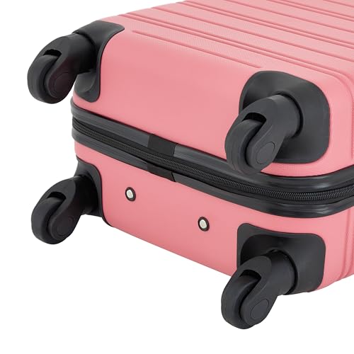 kensie 22" Peonies Hardside Carry-On Luggage with ID Tag, Flowering Ginger