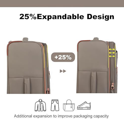 Travelhouse Softside 3 Piece Luggage Sets, 4 Piece Expandable Soft Sided Suitcase with Spinner Wheels, Lightweight Travel Set with Underseat Duffel Bag (16/20/24/28)