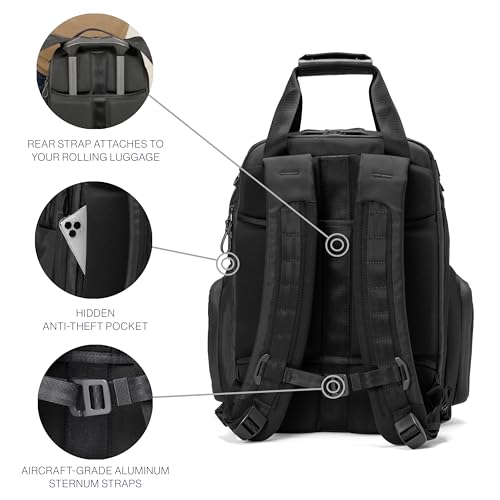 Travelpro Altitude Medium Expandable Travel Laptop Backpack 25-30L, 16 Inch Laptop, Water Resistant, Work, Business, Men and Women, Jet Black