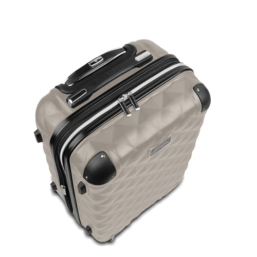 Kenneth Cole REACTION Diamond Tower Collection Lightweight Hardside Expandable 8-Wheel Spinner Travel Luggage, Rye, 2-Piece Set (20" & 28")