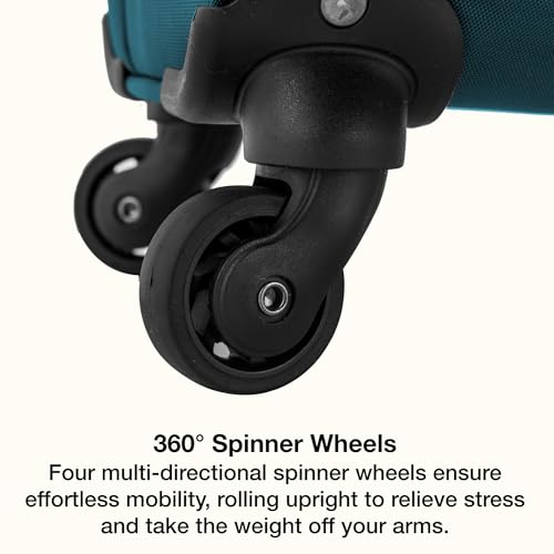 U.S. Traveler Anzio Softside Expandable Luggage with Spinner Wheels, Teal, 2-Piece Set (22/30)