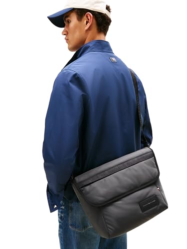 Tommy Hilfiger Mens Repreve Messenger,DARK GREY One Size