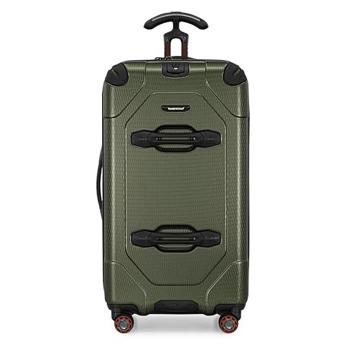 Traveler's Choice Maxporter II Polycarbonate Hardside Trunk with Spinner Wheels, Green, 28-Inch Medium Trunk