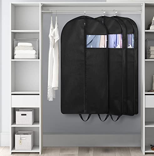 KIMBORA 43" Suit Bags for Closet Storage and Travel, Gusseted Hanging Garment Bags for Men Suit Cover With Handles for Clothes, Coats, Jackets, Shirts（3 Packs）