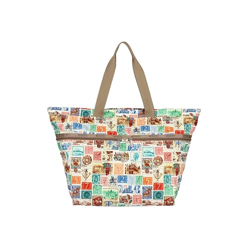 LeSportsac Carlin Zip Top Tote Bag (Postage Print Brown)