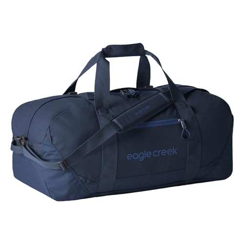 Eagle Creek No Matter What Duffel Bag - Eco Friendly Duffel for Sustainable Travel - Adjustable Shoulder Strap - Multiple Carry Options - Easy to Store - Atlantic Blue - 60L