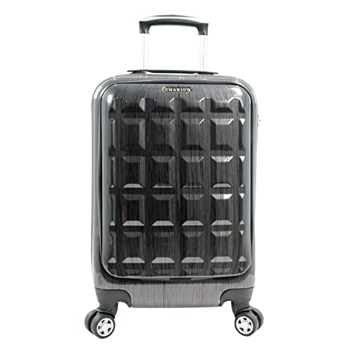 World Traveler Chariot 20-inch Carry-On Spinner Luggage with Laptop Pocket, Grey