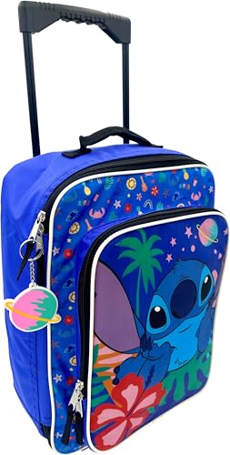 Fast Forward Kid's License 16" Soft Side Wheeled Pilot Case- Rolling Luggage (Stitch)
