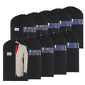 KEEGH 40" Suit Cover Bags for Men (Set of 10) Garment Bags for Hanging Clothes, Suit Bags for Closet Storage or Travel, Clothes Cover for Suits Coats with Clear Window and Label Pocket, Black