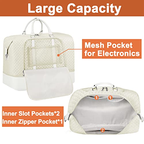 Travel Weekender Bag for Women, Overnight Bag with Shoe Compartment Oversized Travel Duffel Bag Carry On Tote 21"