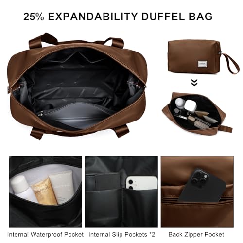LARVENDER Luggage Sets 3 Piece, Expandable Hardside PP Carry On Luggage Suitcase with 360° Spinner Wheels TSA Lock Suitcase Set for Women Men, Maple