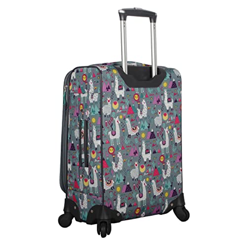 Lily Bloom Luggage 3 Piece Softside Spinner Suitcase Set Collection (Llama Mama)