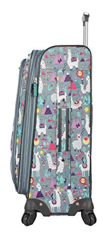 Lily Bloom Luggage 24" Expandable Design Pattern Suitcase With Spinner Wheels For Woman (24in, Llama Mama)