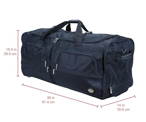 Rockland Rolling Duffel Bag, Black, 36"
