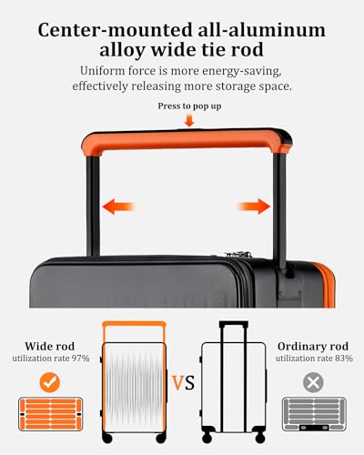 Joyway Carry on Luggage Airline Approved with Charging Port, Lightweight Hardside 20 Inch Carry-on Suitcase with TSA Lock and Spinner Wheels, Black