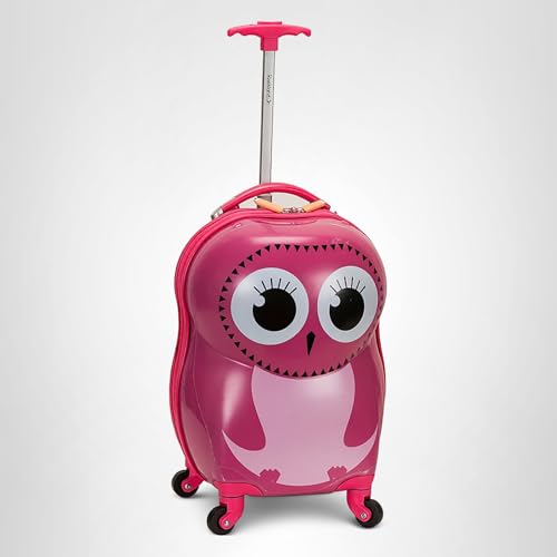 Rockland Jr. Kids' My First Hardside Spinner Luggage, Telescoping Handles, Owl, Carry-On 19-Inch