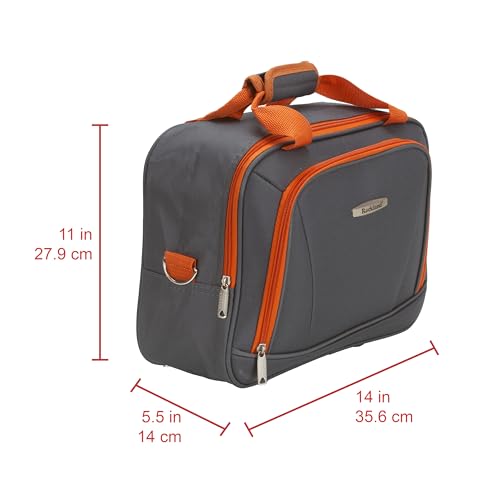 Rockland Fashion Softside 2 Piece Luggage Set, Expandable, (14" Tote/19" Upright), Charcoal