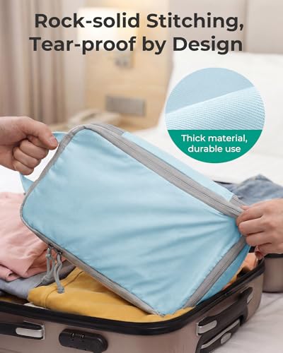 BAGSMART 6 Set Compression Packing Cubes for Travel, Lightweight Luggage Organizer Bags, Durable Space Saver Bags Travel Essentials