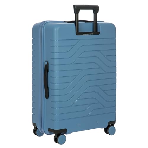 Bric's B|Y Ulisse Checked Luggage with Spinner Wheels – Expandable Lightweighted Hard Shell Suitcase, TSA Combination Lock - Removeable Wash Bag Included - 28 Inch, Grey Blue