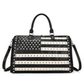 Montana West American Flag Studded Weekender Bags Patriotic Duffle Bag Large Carry on for Men & Women, Black